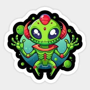 Green aliens Sticker